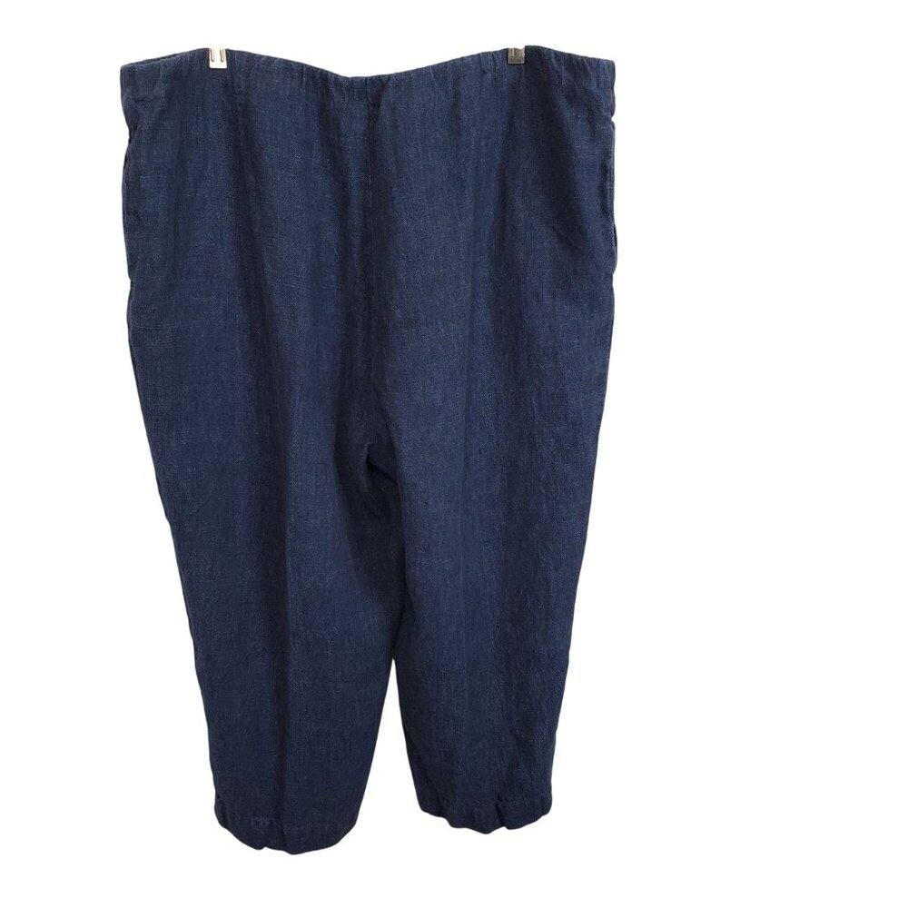 Pure Jill 2X Pants Linen Pull On Comfort Fit Elastic Waist Relaxed Style Pockets - Picture 2 of 10